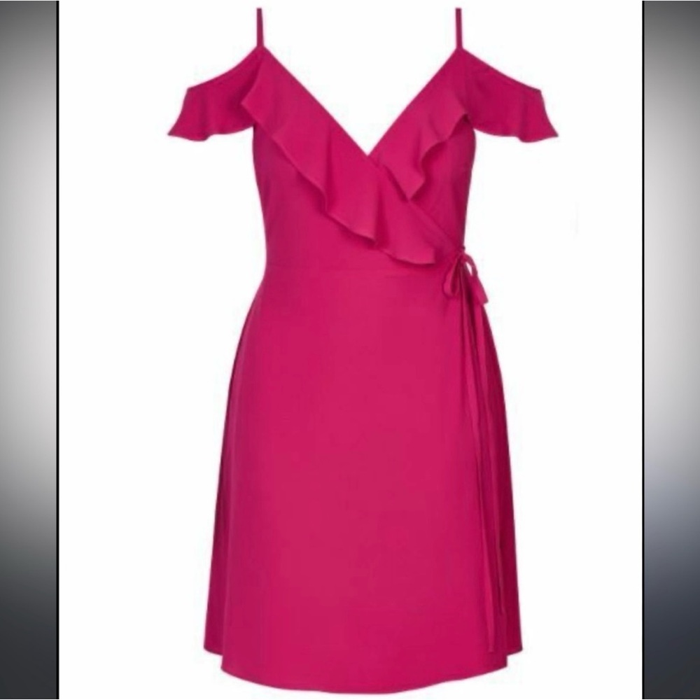 City Chic - Flirty Fuchsia Ruffle Dress